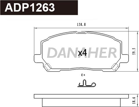 Danaher ADP1263 - Гальмівні колодки, дискові гальма autozip.com.ua