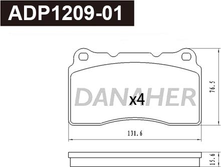 Danaher ADP1209-01 - Гальмівні колодки, дискові гальма autozip.com.ua