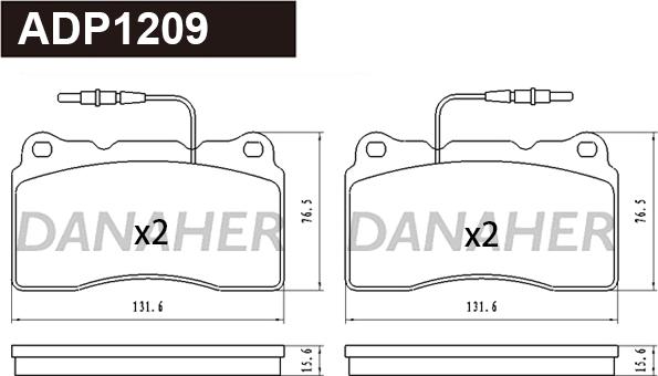 Danaher ADP1209 - Гальмівні колодки, дискові гальма autozip.com.ua