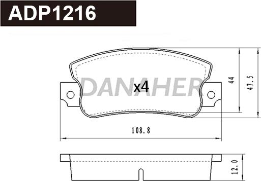 Danaher ADP1216 - Гальмівні колодки, дискові гальма autozip.com.ua