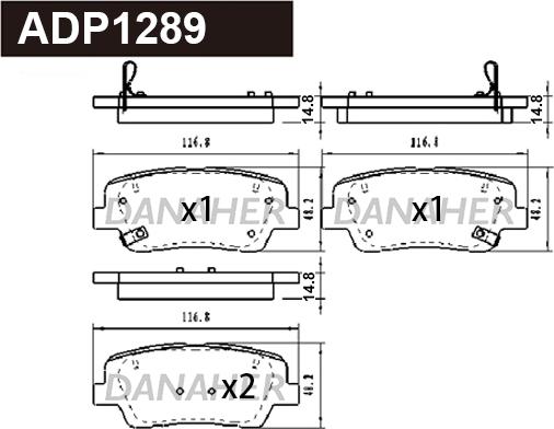 Danaher ADP1289 - Гальмівні колодки, дискові гальма autozip.com.ua