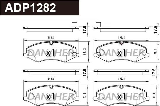 Danaher ADP1282 - Гальмівні колодки, дискові гальма autozip.com.ua