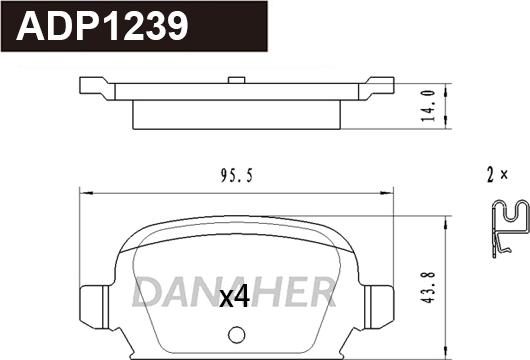 Danaher ADP1239 - Гальмівні колодки, дискові гальма autozip.com.ua