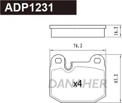 Danaher ADP1231 - Гальмівні колодки, дискові гальма autozip.com.ua