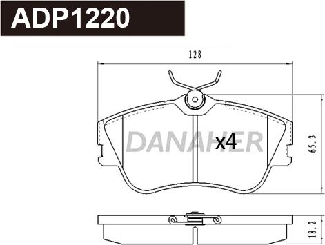 Danaher ADP1220 - Гальмівні колодки, дискові гальма autozip.com.ua
