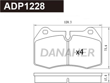 Danaher ADP1228 - Гальмівні колодки, дискові гальма autozip.com.ua