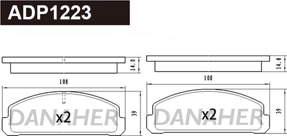 Danaher ADP1223 - Гальмівні колодки, дискові гальма autozip.com.ua