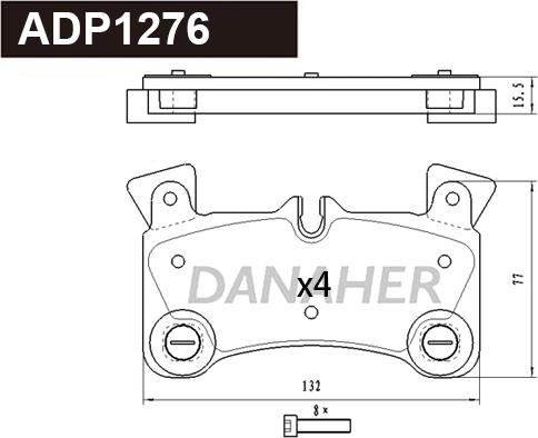 Danaher ADP1276 - Гальмівні колодки, дискові гальма autozip.com.ua