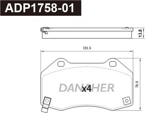 Danaher ADP1758-01 - Гальмівні колодки, дискові гальма autozip.com.ua