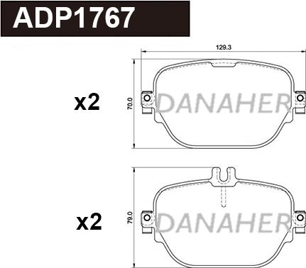 Danaher ADP1767 - Гальмівні колодки, дискові гальма autozip.com.ua