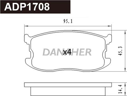 Danaher ADP1708 - Гальмівні колодки, дискові гальма autozip.com.ua