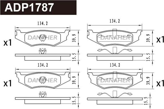 Danaher ADP1787 - Гальмівні колодки, дискові гальма autozip.com.ua