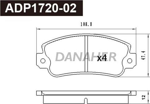 Danaher ADP1720-02 - Гальмівні колодки, дискові гальма autozip.com.ua
