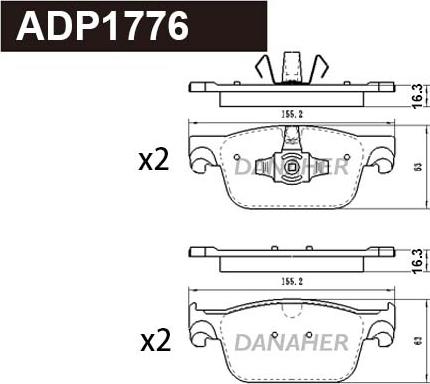 Danaher ADP1776 - Гальмівні колодки, дискові гальма autozip.com.ua