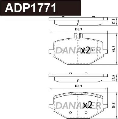 Danaher ADP1771 - Гальмівні колодки, дискові гальма autozip.com.ua