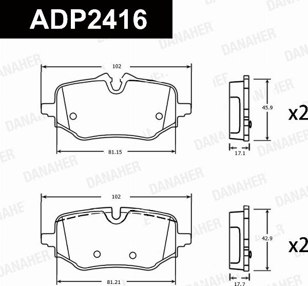 Danaher ADP2416 - Гальмівні колодки, дискові гальма autozip.com.ua