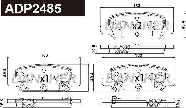 Danaher ADP2485 - Гальмівні колодки, дискові гальма autozip.com.ua
