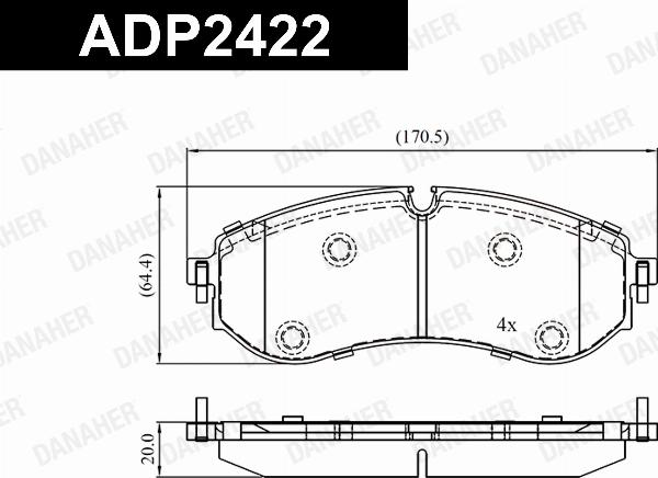 Danaher ADP2422 - Гальмівні колодки, дискові гальма autozip.com.ua