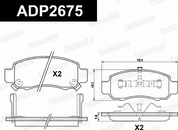 Danaher ADP2675 - Гальмівні колодки, дискові гальма autozip.com.ua