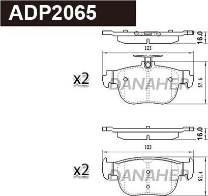 Danaher ADP2065 - Гальмівні колодки, дискові гальма autozip.com.ua