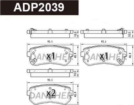 Danaher ADP2039 - Гальмівні колодки, дискові гальма autozip.com.ua