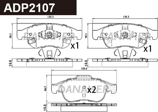 Danaher ADP2107 - Гальмівні колодки, дискові гальма autozip.com.ua