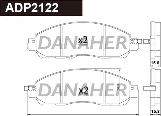 Danaher ADP2122 - Гальмівні колодки, дискові гальма autozip.com.ua