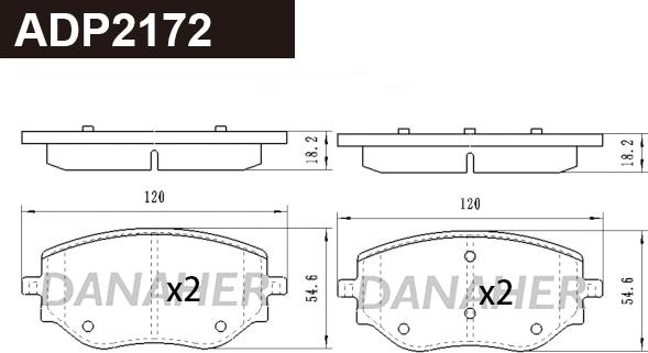 Danaher ADP2172 - Гальмівні колодки, дискові гальма autozip.com.ua