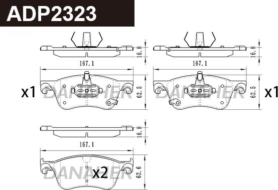 Danaher ADP2323 - Гальмівні колодки, дискові гальма autozip.com.ua