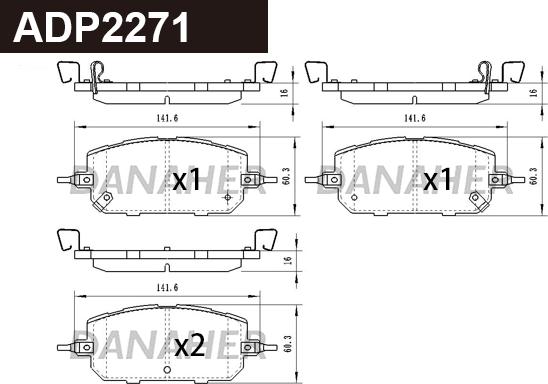 Danaher ADP2271 - Гальмівні колодки, дискові гальма autozip.com.ua