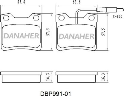 Danaher DBP991-01 - Гальмівні колодки, дискові гальма autozip.com.ua