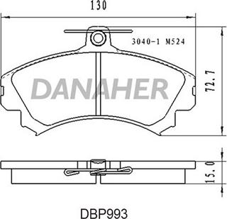Danaher DBP993 - Гальмівні колодки, дискові гальма autozip.com.ua