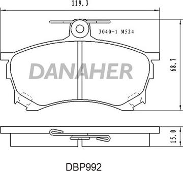 Danaher DBP992 - Гальмівні колодки, дискові гальма autozip.com.ua