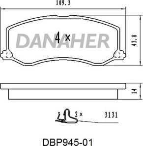 Danaher DBP945-01 - Гальмівні колодки, дискові гальма autozip.com.ua