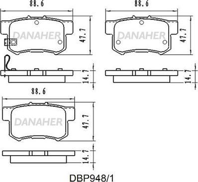 Danaher DBP948/1 - Гальмівні колодки, дискові гальма autozip.com.ua