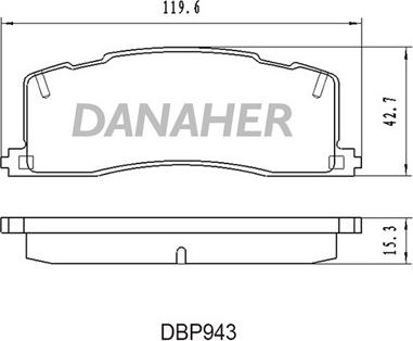 Danaher DBP943 - Гальмівні колодки, дискові гальма autozip.com.ua