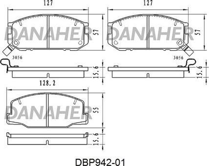 Danaher DBP942-01 - Гальмівні колодки, дискові гальма autozip.com.ua
