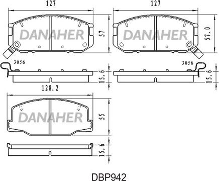 Danaher DBP942 - Гальмівні колодки, дискові гальма autozip.com.ua