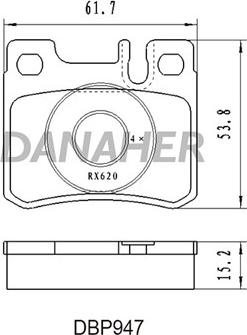 Danaher DBP947 - Гальмівні колодки, дискові гальма autozip.com.ua