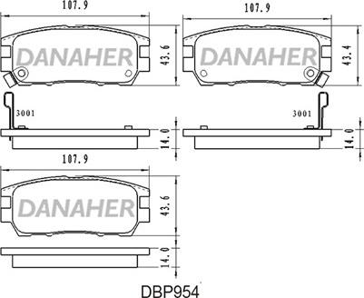 Danaher DBP954 - Гальмівні колодки, дискові гальма autozip.com.ua