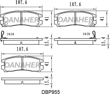 Danaher DBP955 - Гальмівні колодки, дискові гальма autozip.com.ua
