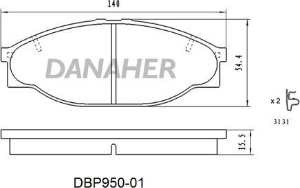 Danaher DBP950-01 - Гальмівні колодки, дискові гальма autozip.com.ua