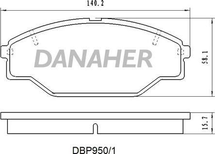 Danaher DBP950/1 - Гальмівні колодки, дискові гальма autozip.com.ua