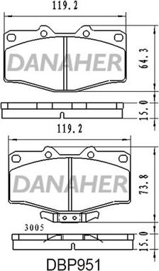 Danaher DBP951 - Гальмівні колодки, дискові гальма autozip.com.ua