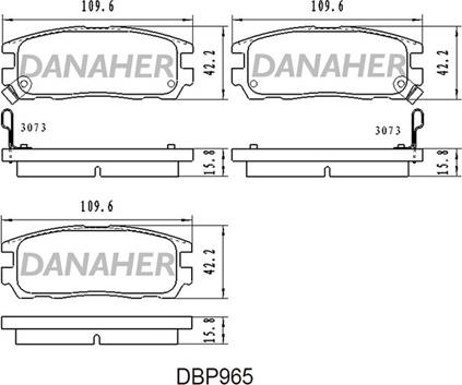 Danaher DBP965 - Гальмівні колодки, дискові гальма autozip.com.ua