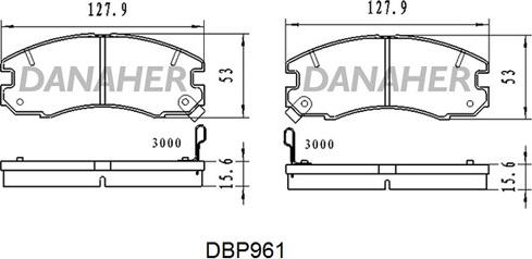 Danaher DBP961 - Гальмівні колодки, дискові гальма autozip.com.ua