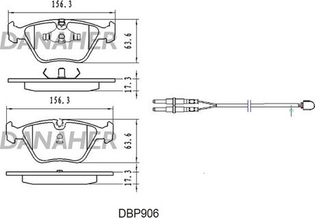 Danaher DBP906 - Гальмівні колодки, дискові гальма autozip.com.ua