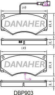 Danaher DBP903 - Гальмівні колодки, дискові гальма autozip.com.ua