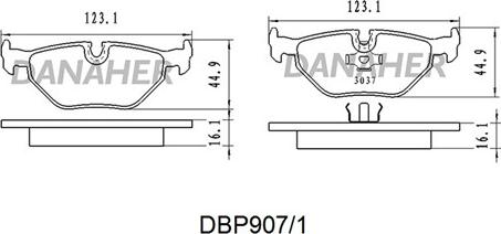 Danaher DBP907/1 - Гальмівні колодки, дискові гальма autozip.com.ua