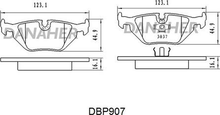Danaher DBP907 - Гальмівні колодки, дискові гальма autozip.com.ua